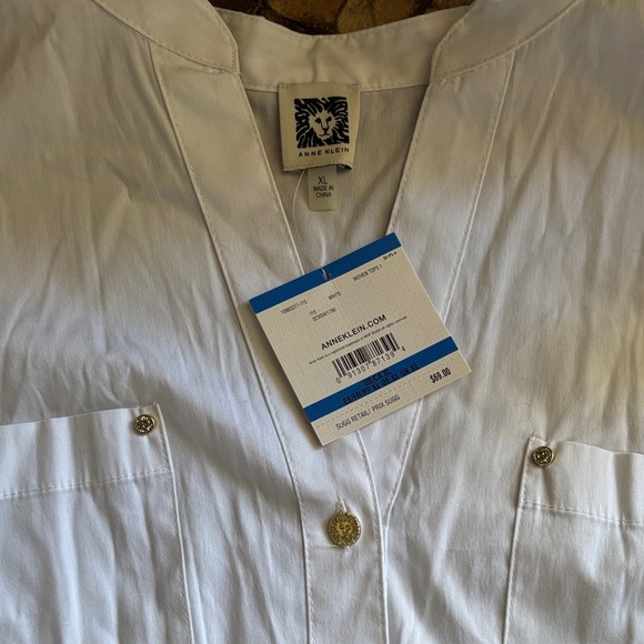 Anne Klein White Button Down Shirt - Picture 2 of 2